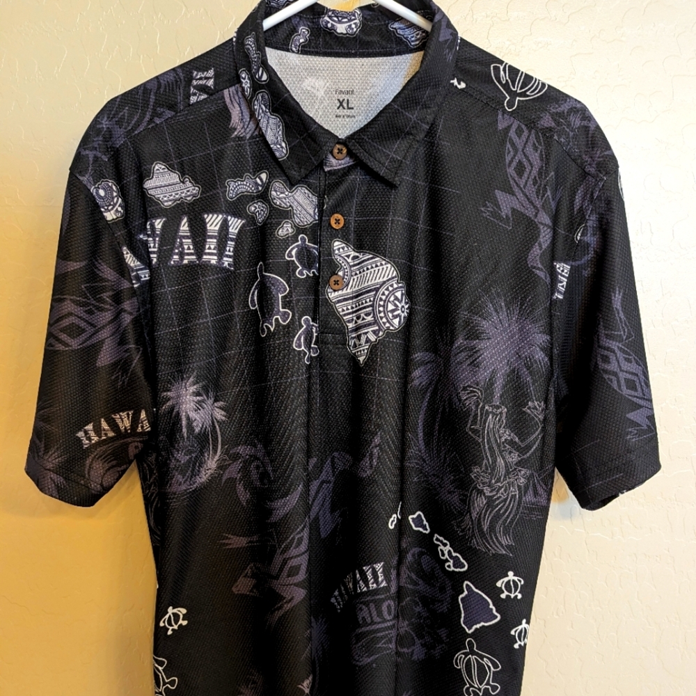 Favant Hawaiian Islands w/ Turtles Shirt Men's XL LIKE NEW